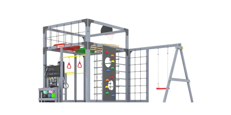 Детская площадка Савушка КУБ-6 (Серый) с подушками
