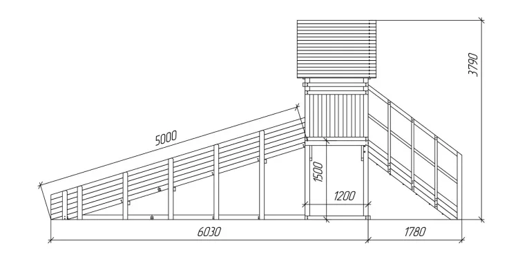 Зимняя горка Савушка Зима 5 (скат 5м) (Серый Индиго)