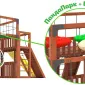 Детская площадка Савушка КУБ-3 (Махагон) с подушками и коконом