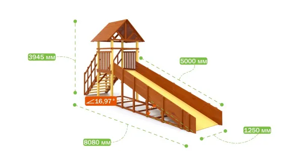 Зимняя горка Савушка Зима 5/1 (ширина ската 1,25м)