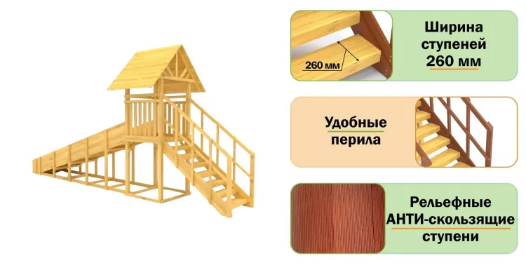 Зимняя горка Савушка Зима Wood 5 (скат 5м) Зимняя горка Савушка Зима Wood 5 (скат 5м)
