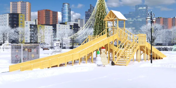 Зимняя горка Савушка Зима Wood 11