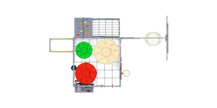 Детская площадка Савушка КУБ-7 (Серый) с подушками и плетеным креслом