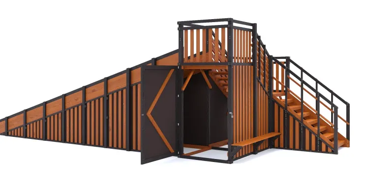 Зимняя горка Савушка Зима 13 (Black Edition) с закрытыми фасадами и лавочкой