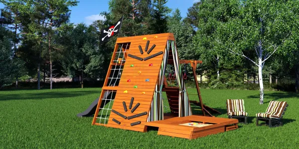 Спортивный домик Савушка База 5 (с креслами) (Летняя полоска)