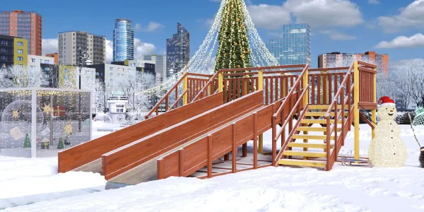 Акция от Савушка — тюбинг в подарок при покупке зимней горки Зима 4/1