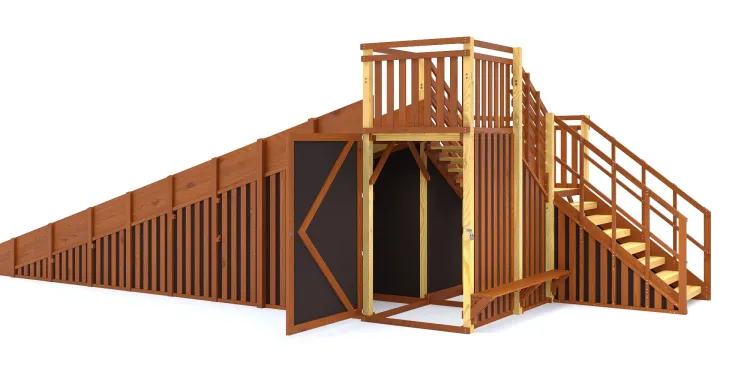 Зимняя горка Савушка Зима 13 с закрытыми фасадами и лавочкой