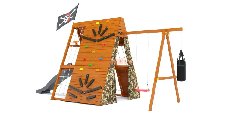 Спортивный домик Савушка База-2 (Милитари) с качелями