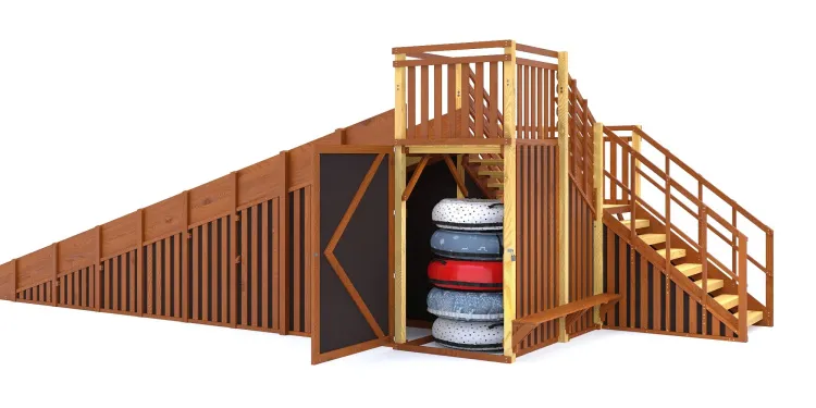 Зимняя горка Савушка Зима 13 с закрытыми фасадами и лавочкой