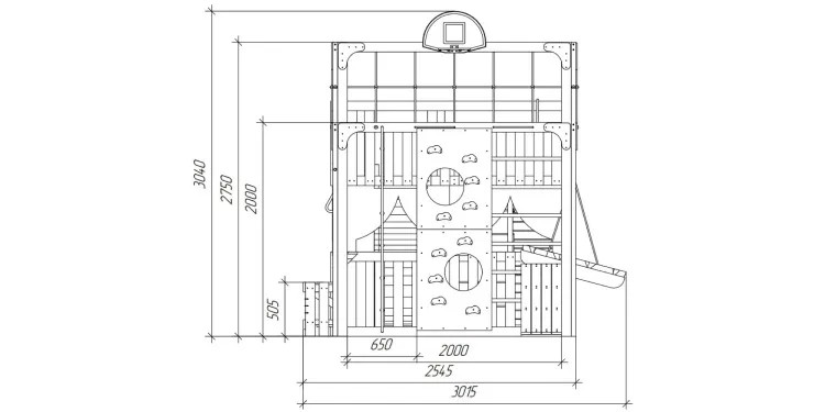Детская площадка Савушка КУБ-3 (Серый) с подушками