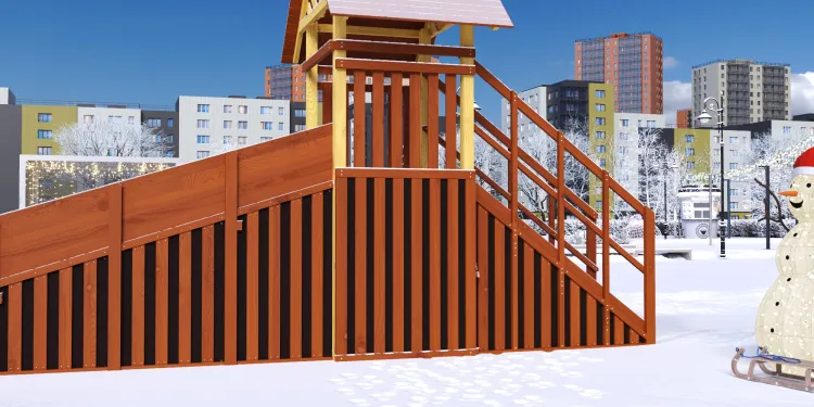 Зимняя горка Савушка Зима 4/2 с местом для хранения
