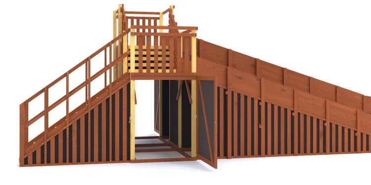 Зимняя горка Савушка Зима 14 с закрытыми фасадами