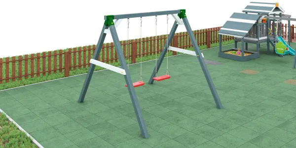 игровой городок савушка №6 (семейная площадка + площадка для малышей, песочница, качели, мебель, кашпо)