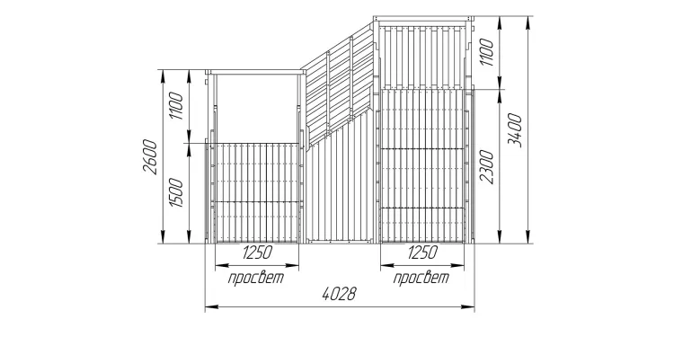 Зимняя горка Савушка Зима 13 с закрытыми фасадами и лавочкой