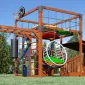 Детская площадка Савушка КУБ-4 (Махагон) с подушками и коконом