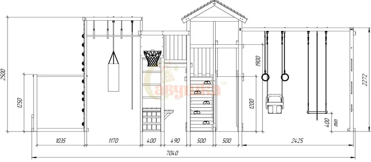 Детская площадка Савушка Мастер 4 Семейная