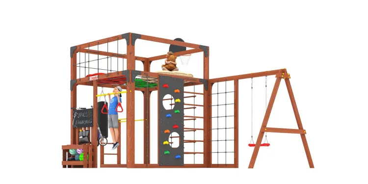 Детская площадка Савушка КУБ-6 (Махагон) с подушками