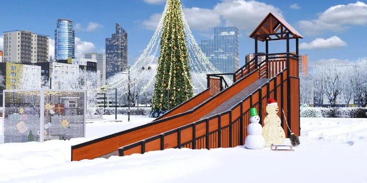 Зимняя горка Савушка Зима 14/1 (Black Edition) с кладовой