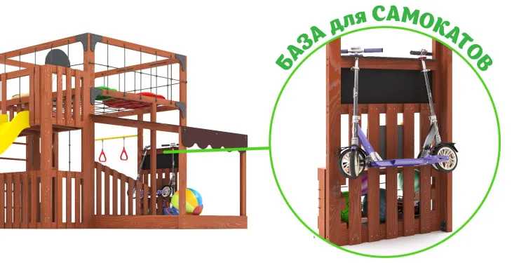 Детская площадка Савушка КУБ-5 (Махагон) с подушками