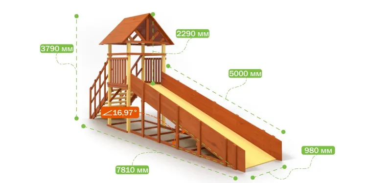 Зимняя горка Савушка Зима 5 (скат 5м) (Серый Индиго)