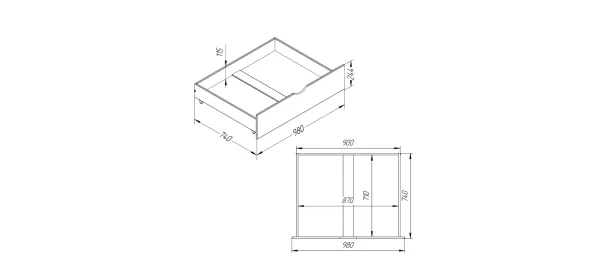 Комплект ящиков для кроватей Савушка 90х200 WOOD (без окрашивания)