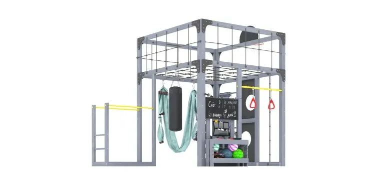 Детская площадка Савушка КУБ-1 (Серый) с гамаком для йоги