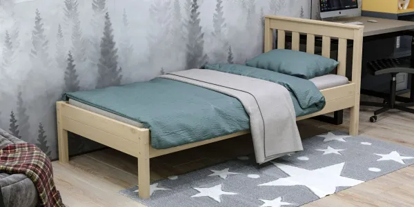 Кровать Савушка-10, 90х200, WOOD (без окрашивания) Кровать Савушка-10, 90х200, WOOD (без окрашивания)