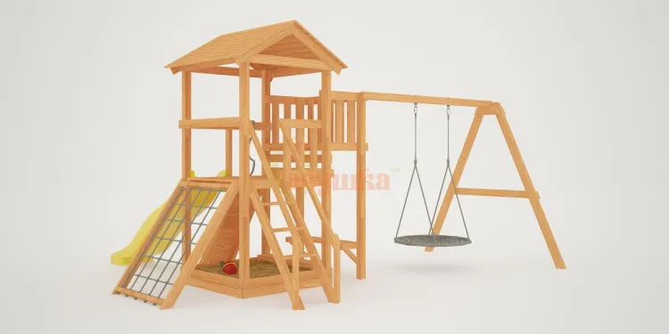 Детская площадка Савушка Мастер 2 с качелями Гнездо 1 метр