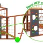 Детская площадка Савушка КУБ-8 (Махагон) с коконом и подушками