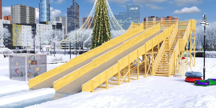 Зимняя горка Савушка Зима Wood 12/1