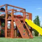 Детская площадка Савушка КУБ-3 (Махагон) с подушками и коконом