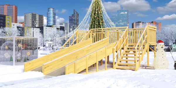 Зимняя горка Савушка Зима Wood 4/1