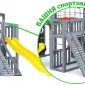 Детская площадка Савушка КУБ-8 (Серый) с подушками и качелями Лодочка