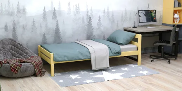 Кровать Савушка-09, 1-ярусная, 90х200, WOOD (без окрашивания) Кровать Савушка-09, 1-ярусная, 90х200, WOOD (без окрашивания)