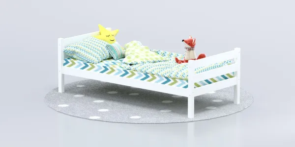 Кровать Савушка-01, 1-ярусная, 90х200, WHITE (белый)