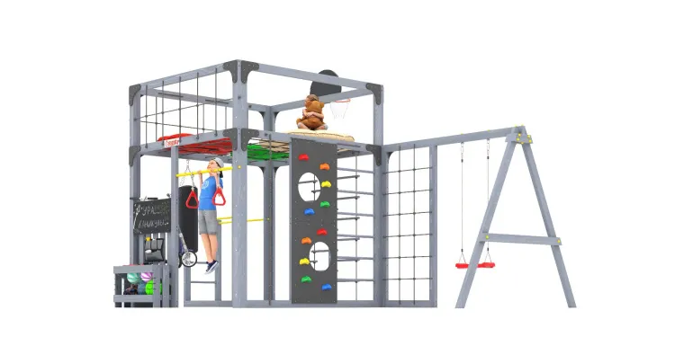 Детская площадка Савушка КУБ-6 (Серый) с подушками