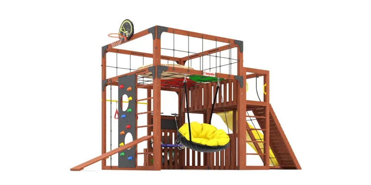 Детская площадка Савушка КУБ-3 (Махагон) с подушками
