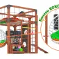 Детская площадка Савушка КУБ-2 (Махагон) с подушками и коконом