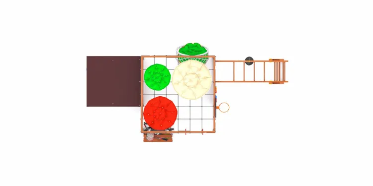 Детская площадка Савушка КУБ-4 (Махагон) с подушками и коконом