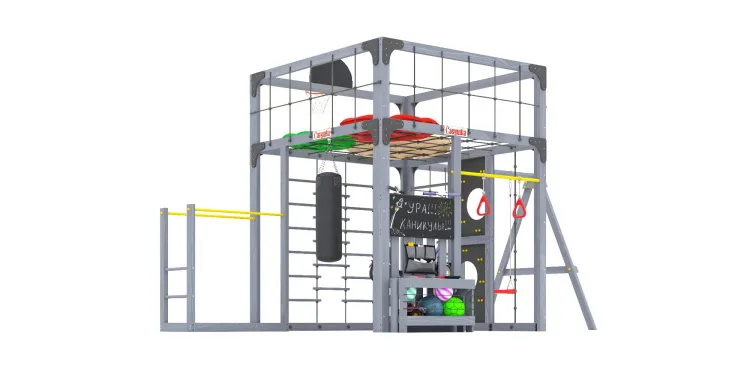 Детская площадка Савушка КУБ-6 (Серый) с подушками