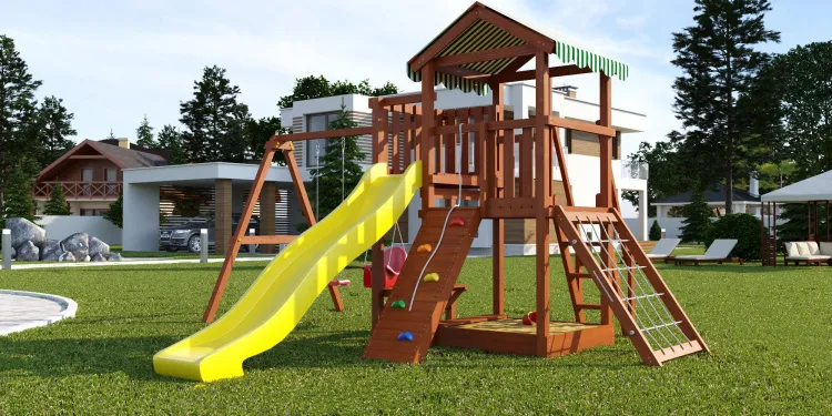 Детская площадка Савушка Мастер 2 (Махагон) Plus (горка 3 метра)