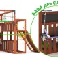 Детская площадка Савушка КУБ-3 (Махагон) с подушками и коконом