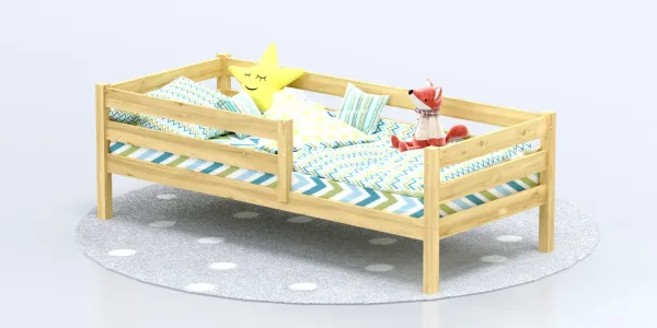 Кровать Савушка-03, 1-ярусная, 90х200, WOOD (без окрашивания) Кровать Савушка-03, 1-ярусная, 90х200, WOOD (без окрашивания)