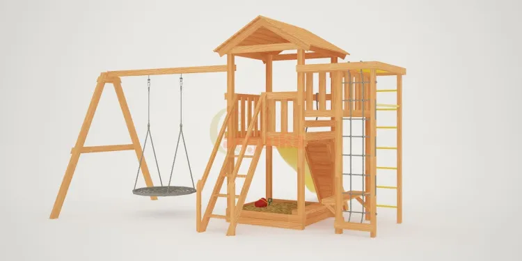 Детская площадка Савушка Мастер 3 с качелями Гнездо 1 метр