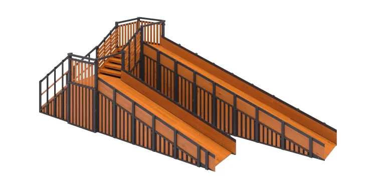 Зимняя горка Савушка Зима 13 (Black Edition) с закрытыми фасадами и лавочкой