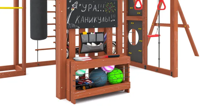 Детская площадка Савушка КУБ-6 (Махагон) с подушками