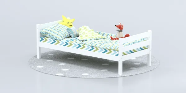 Кровать Савушка-01, 1-ярусная, 90х200, WHITE (белый) Кровать Савушка-01, 1-ярусная, 90х200, WHITE (белый)