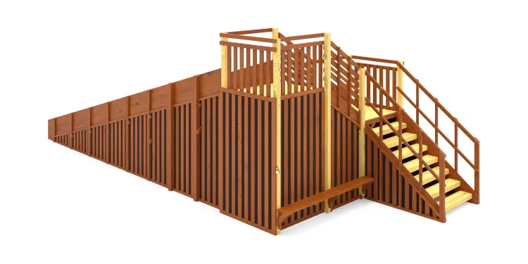 Зимняя горка Савушка Зима 13 с закрытыми фасадами и лавочкой