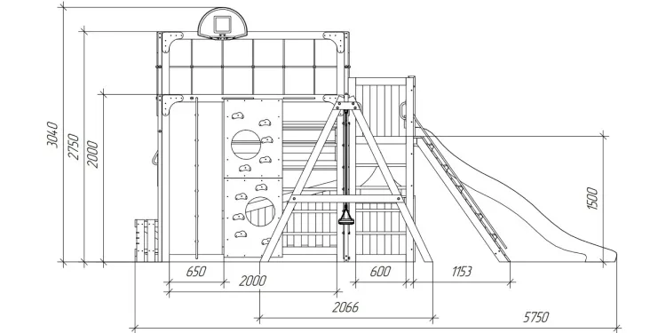 Детская площадка Савушка КУБ-5 (Серый) с подушками