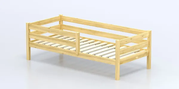 Кровать Савушка-03, 1-ярусная, 90х200, WOOD (без окрашивания)